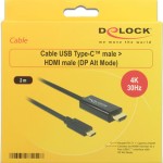 DeLock Cable HDMI male - USB-C male 2m Μαύρο