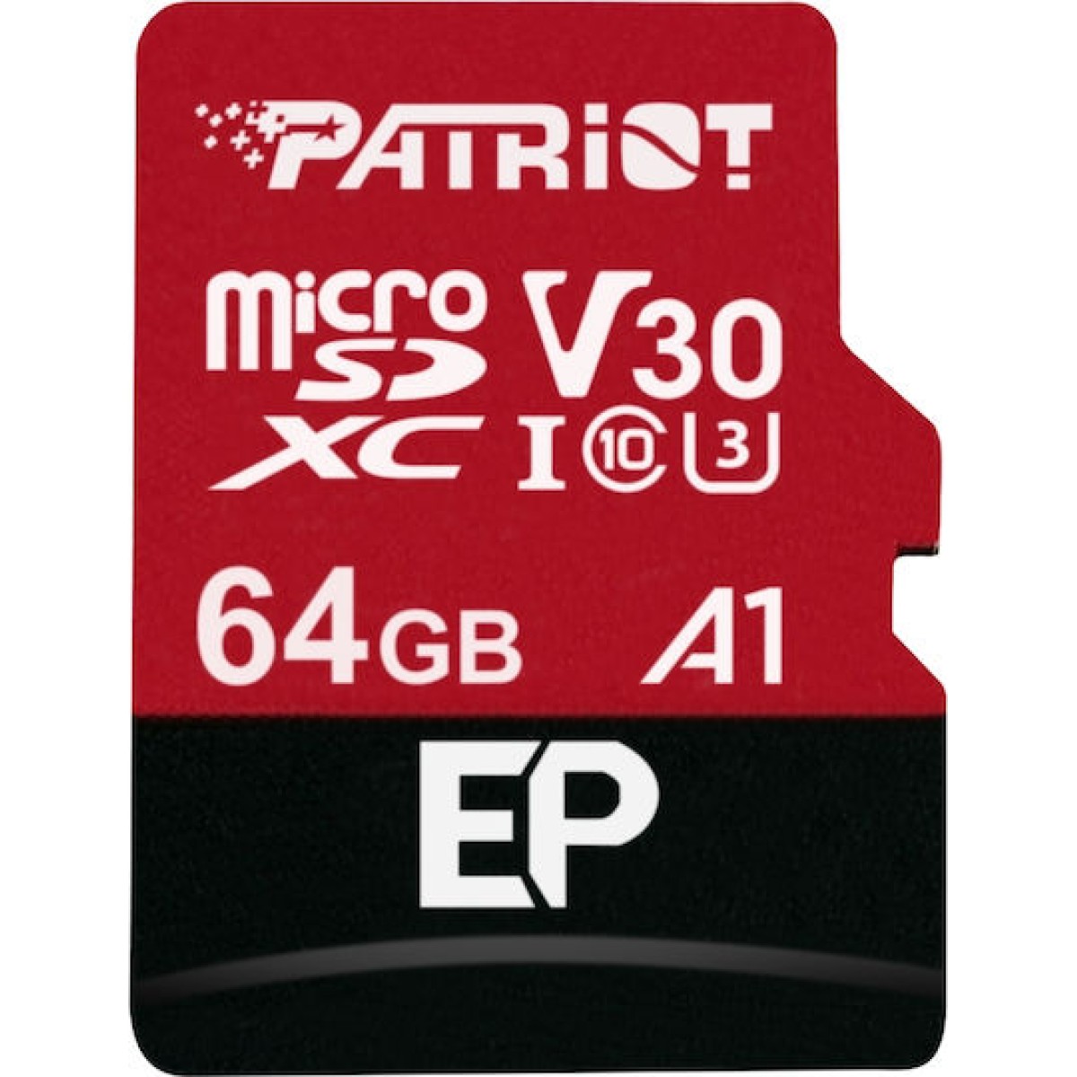 Patriot EP Series microSDXC 64GB Class 10 U3 V30 A1 UHS-I με αντάπτορα