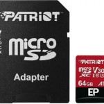 Patriot EP Series microSDXC 64GB Class 10 U3 V30 A1 UHS-I με αντάπτορα