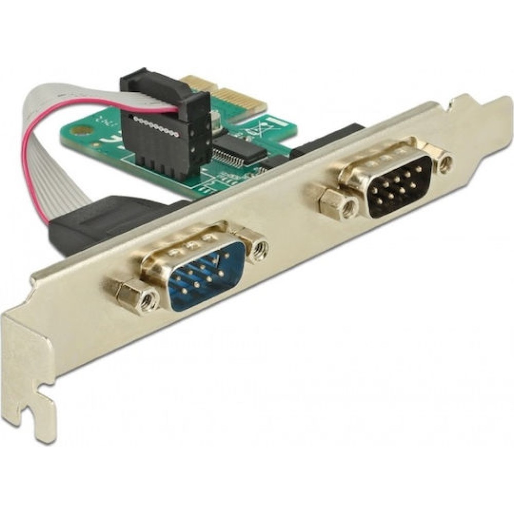 DeLock Κάρτα PCIe σε 2 θύρες RS232 DB9 Serial