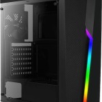 Aerocool Bolt Gaming Midi Tower Κουτί Υπολογιστή με Πλαϊνό Παράθυρο και RGB Φωτισμό Μαύρο