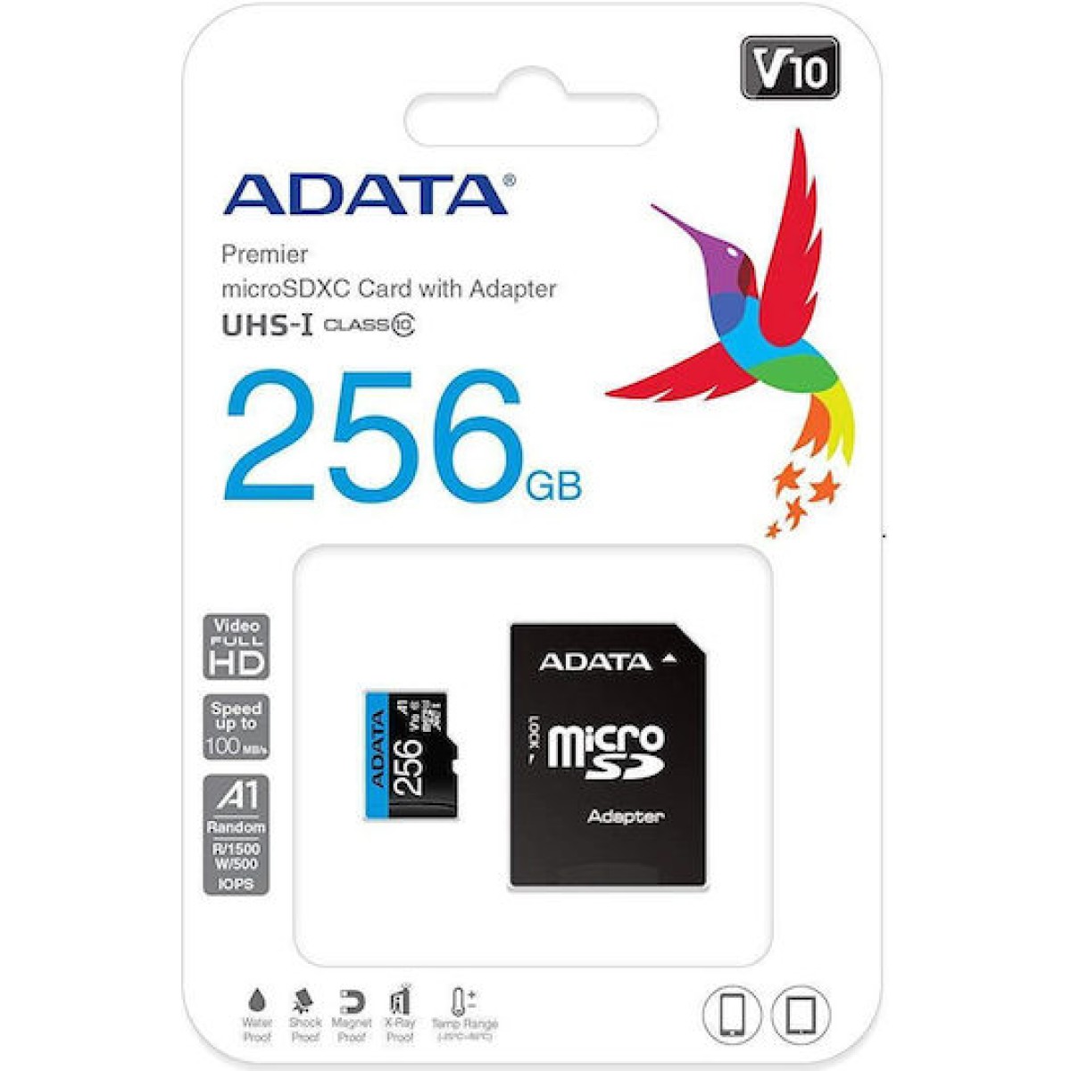 Adata Premier microSDXC 256GB Class 10 U1 V10 A1 UHS-I με αντάπτορα