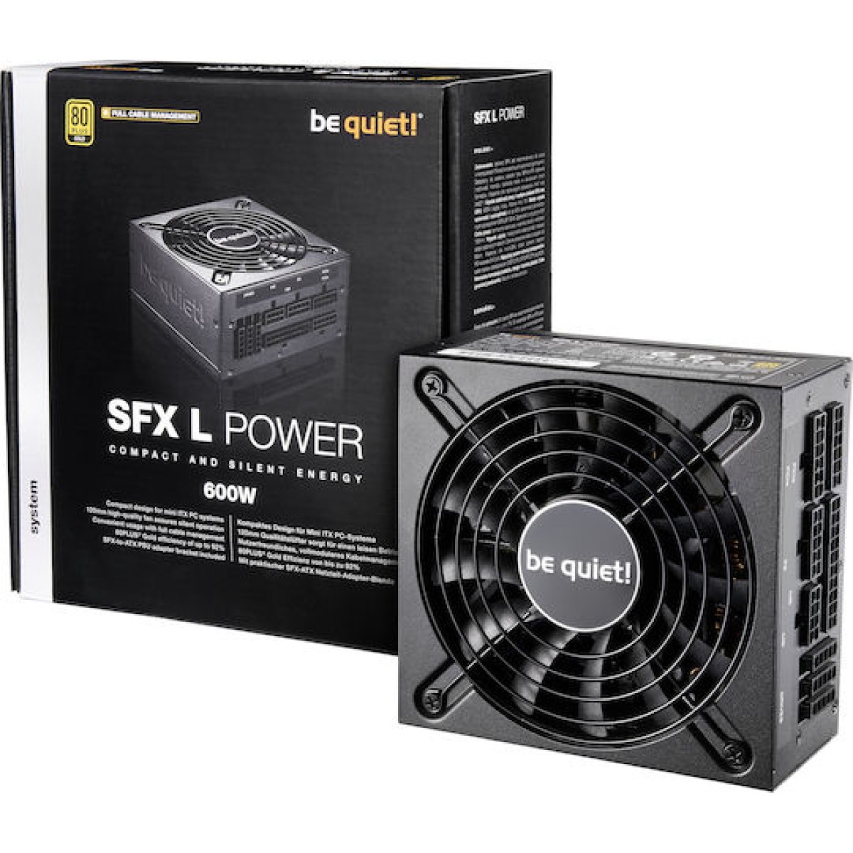 Be Quiet SFX-L Power 600W Μαύρο Τροφοδοτικό Υπολογιστή Full Modular 80 Plus Gold