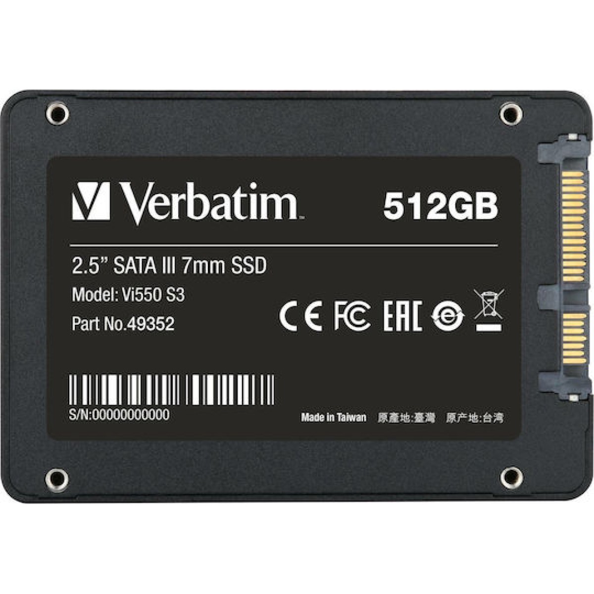 Verbatim Vi550 S3 SSD 512GB 2.5'' SATA III