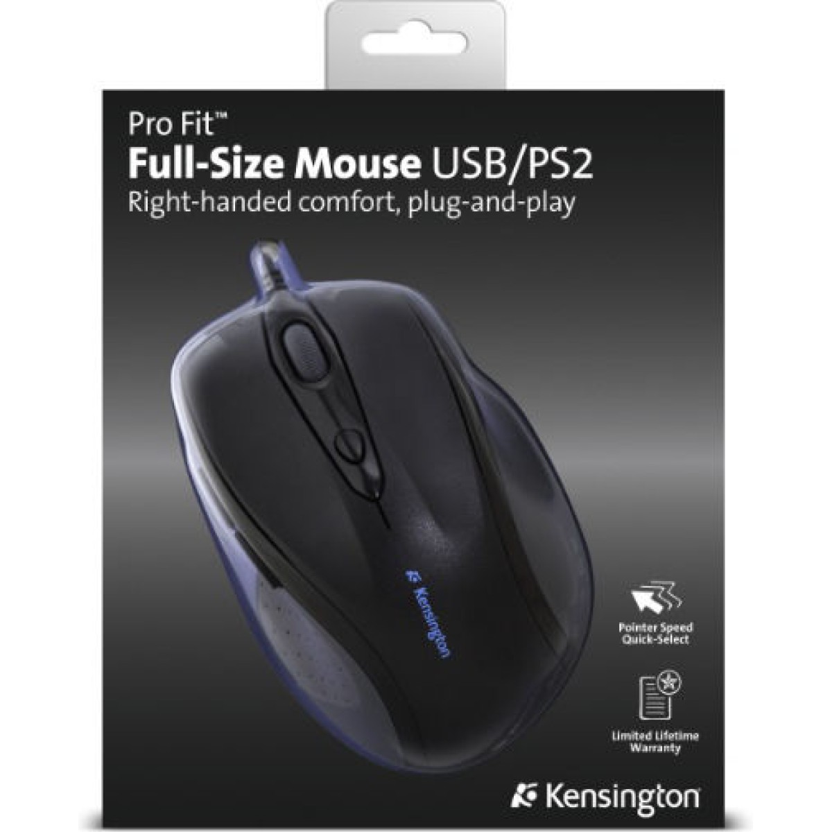 Kensington Pro Fit Wired Full-Size Ενσύρματο Ποντίκι Μαύρο