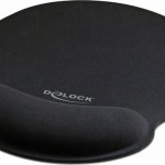 DeLock 12559 Mouse Pad 252mm με Στήριγμα καρπού Μαύρο