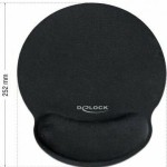 DeLock 12559 Mouse Pad 252mm με Στήριγμα καρπού Μαύρο