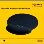 DeLock 12559 Mouse Pad 252mm με Στήριγμα καρπού Μαύρο