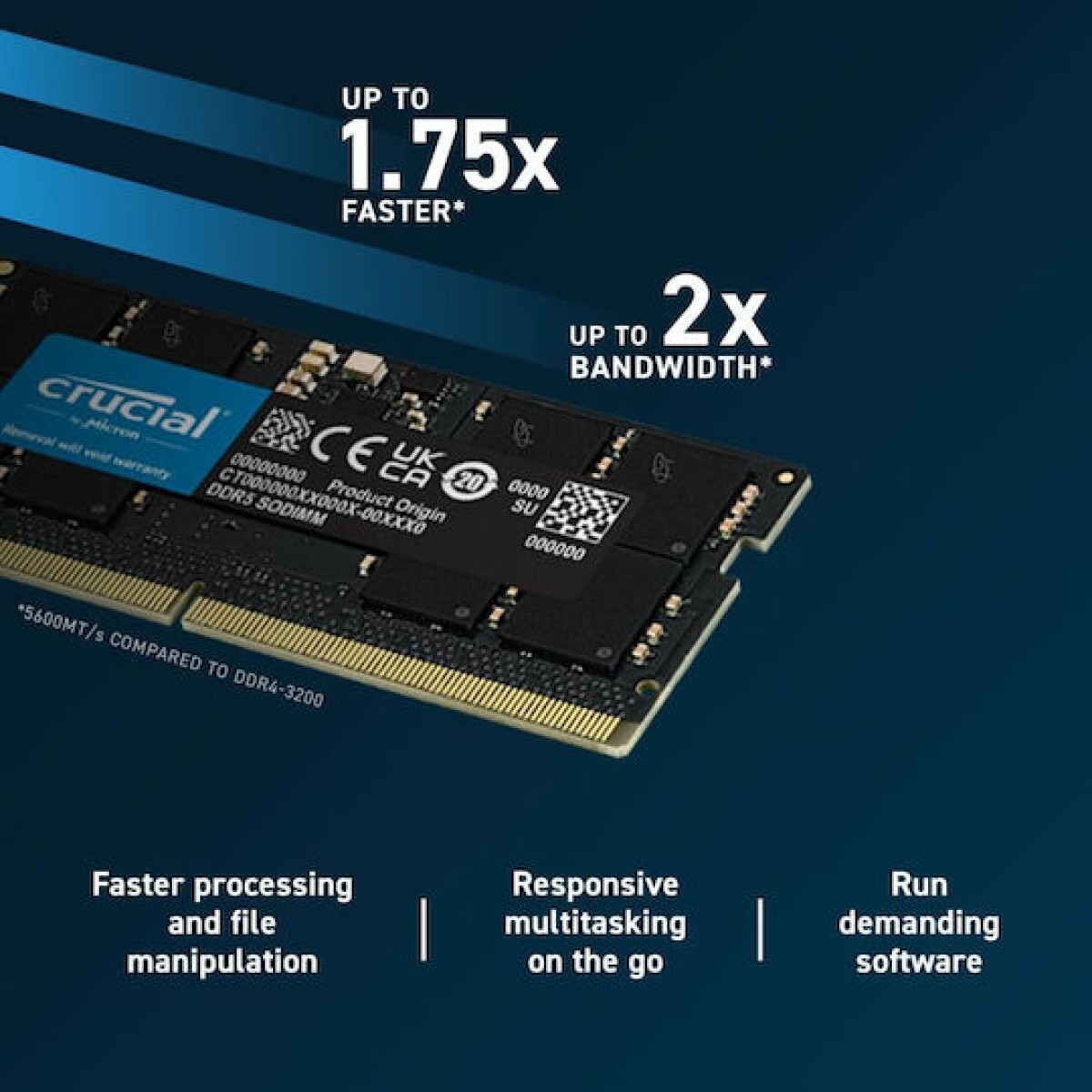 Crucial DDR5 με Module 1x8GB και Ταχύτητα 5600 για Laptop