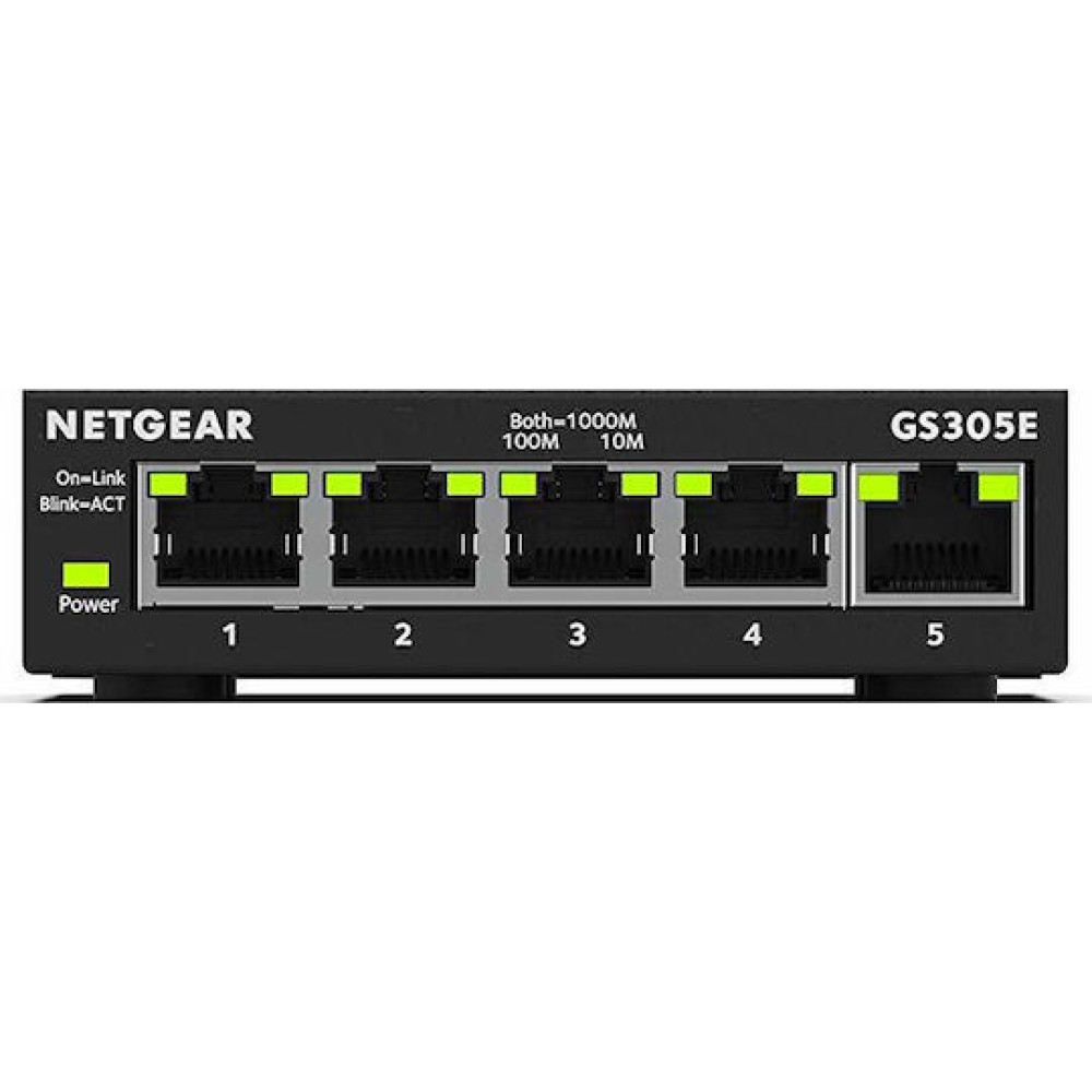 NetGear GS305E Managed L2 Switch με 5 Θύρες Gigabit (1Gbps) Ethernet