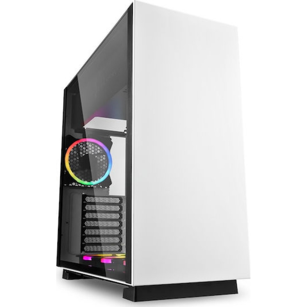 Sharkoon Pure Steel RGB Gaming Midi Tower Κουτί Υπολογιστή με Πλαϊνό Παράθυρο Λευκό