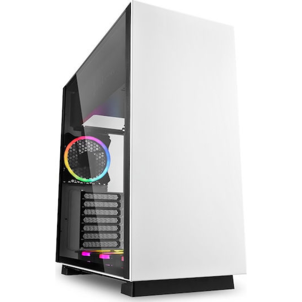Sharkoon Pure Steel RGB Gaming Midi Tower Κουτί Υπολογιστή με Πλαϊνό Παράθυρο Λευκό