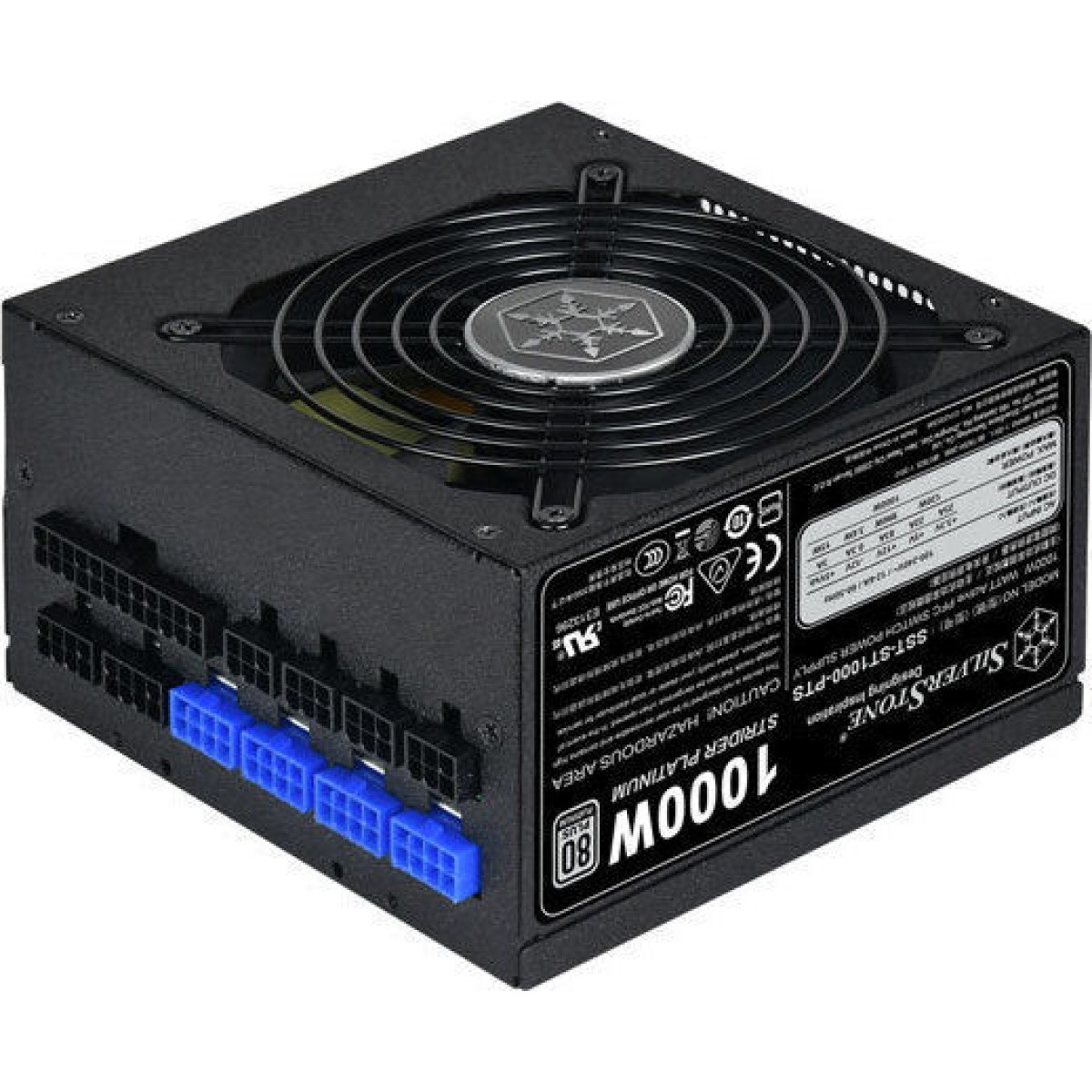 Silverstone ST1000-PTS 1000W Μαύρο Τροφοδοτικό Υπολογιστή Full Modular 80 Plus Platinum
