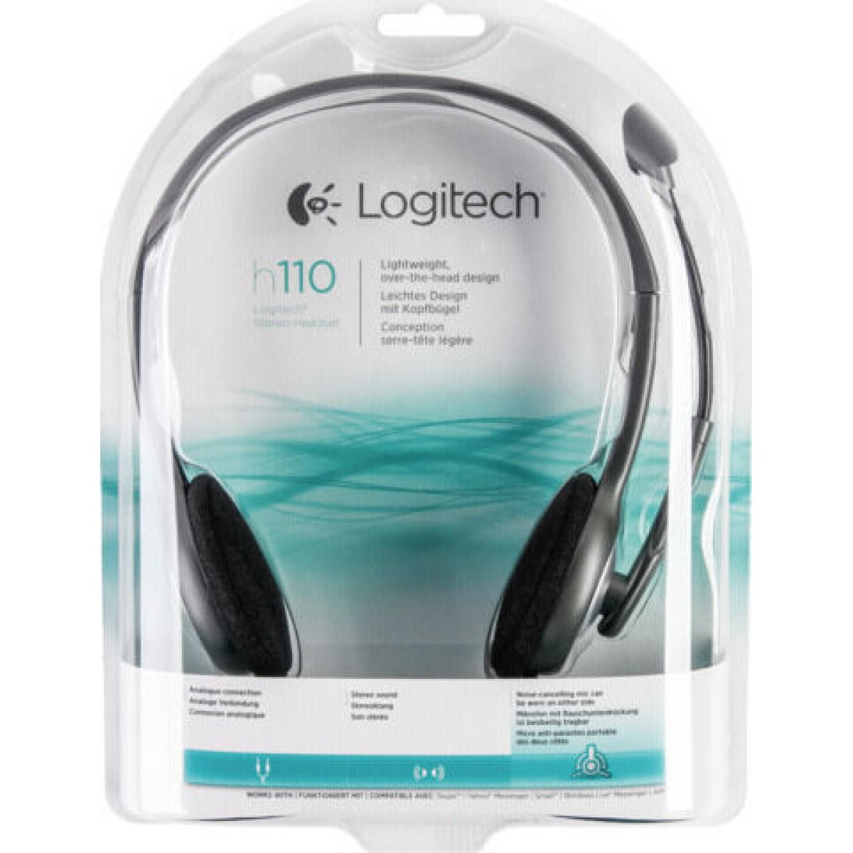 Logitech H110 On Ear Multimedia Ακουστικά με μικροφωνο και σύνδεση 3.5mm Jack σε Γκρι χρώμα