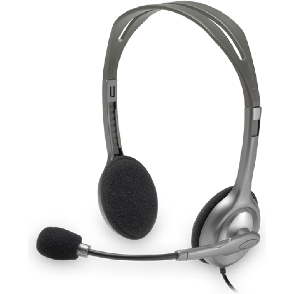 Logitech H110 On Ear Multimedia Ακουστικά με μικροφωνο και σύνδεση 3.5mm Jack σε Γκρι χρώμα