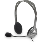 Logitech H110 On Ear Multimedia Ακουστικά με μικροφωνο και σύνδεση 3.5mm Jack σε Γκρι χρώμα