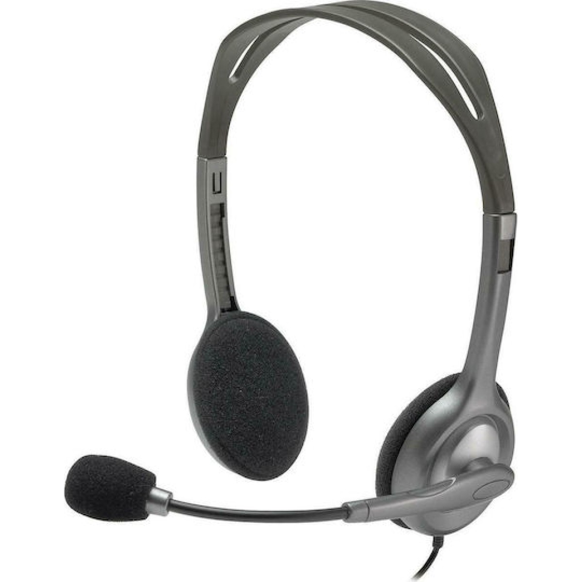 Logitech H110 On Ear Multimedia Ακουστικά με μικροφωνο και σύνδεση 3.5mm Jack σε Γκρι χρώμα