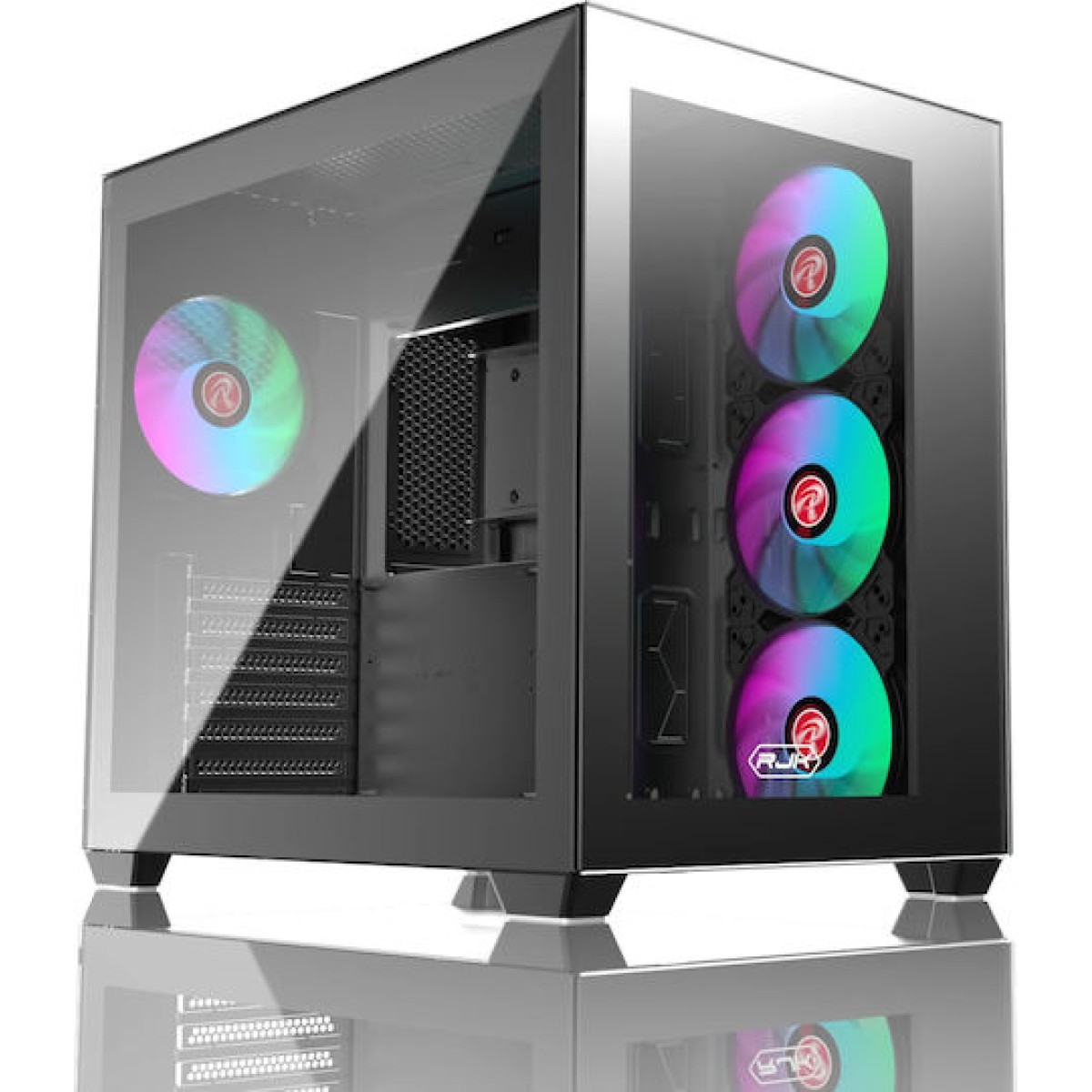Raijintek Paean C7 TG4 Gaming Midi Tower Κουτί Υπολογιστή με Πλαϊνό Παράθυρο και RGB Φωτισμό Μαύρο