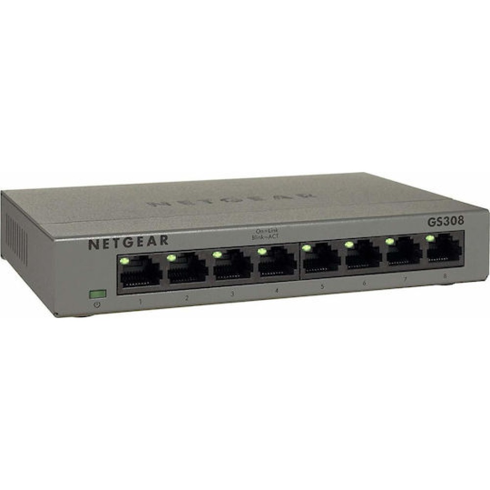 NetGear GS308 Unmanaged L2 Switch με 8 Θύρες Gigabit (1Gbps) Ethernet