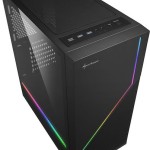 Sharkoon RGB Flow Gaming Midi Tower Κουτί Υπολογιστή με Πλαϊνό Παράθυρο Μαύρο