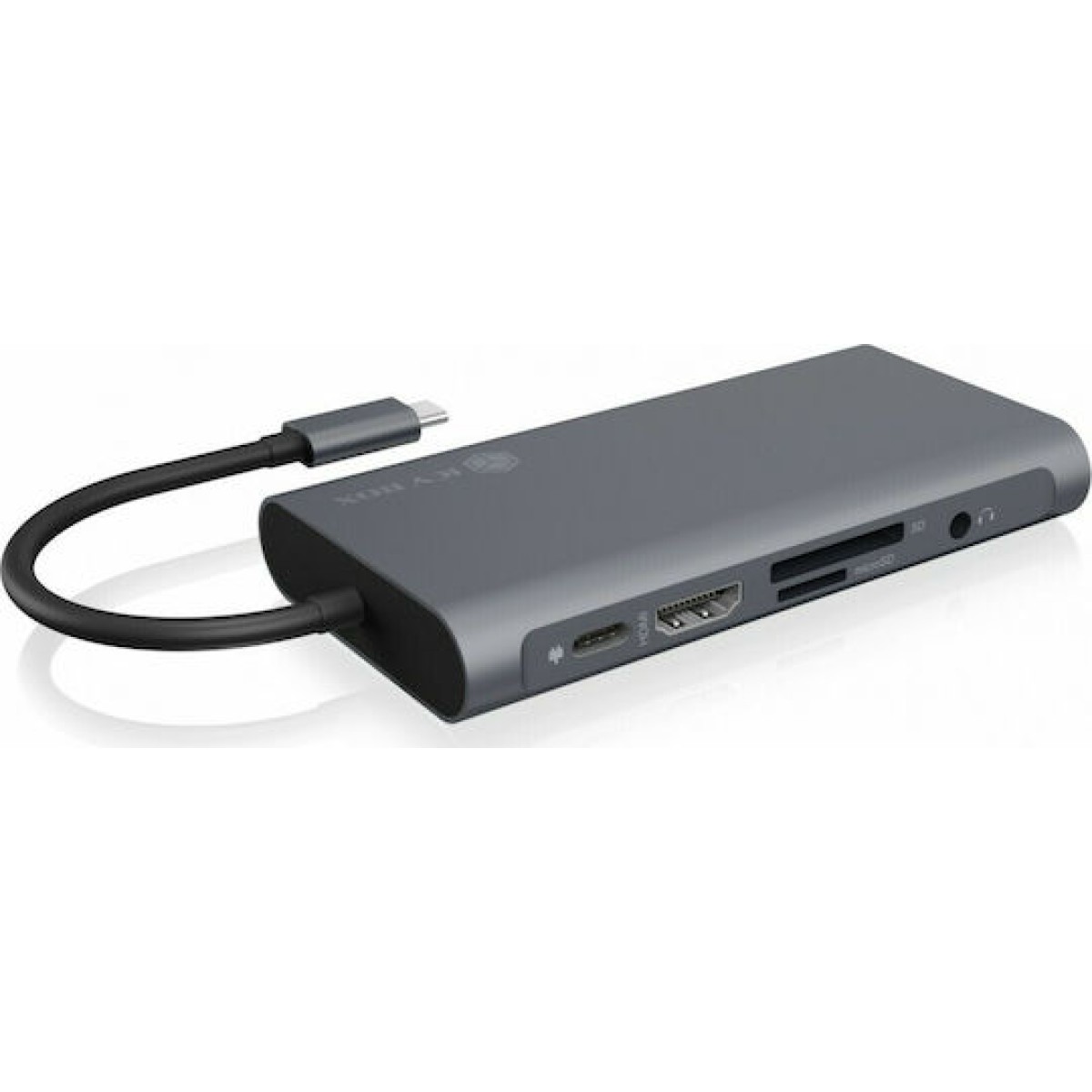 Icy Box USB-C Docking Station με HDMI 4K PD Ethernet και σύνδεση 2 Οθονών Γκρι (IB-DK4040-CPD)