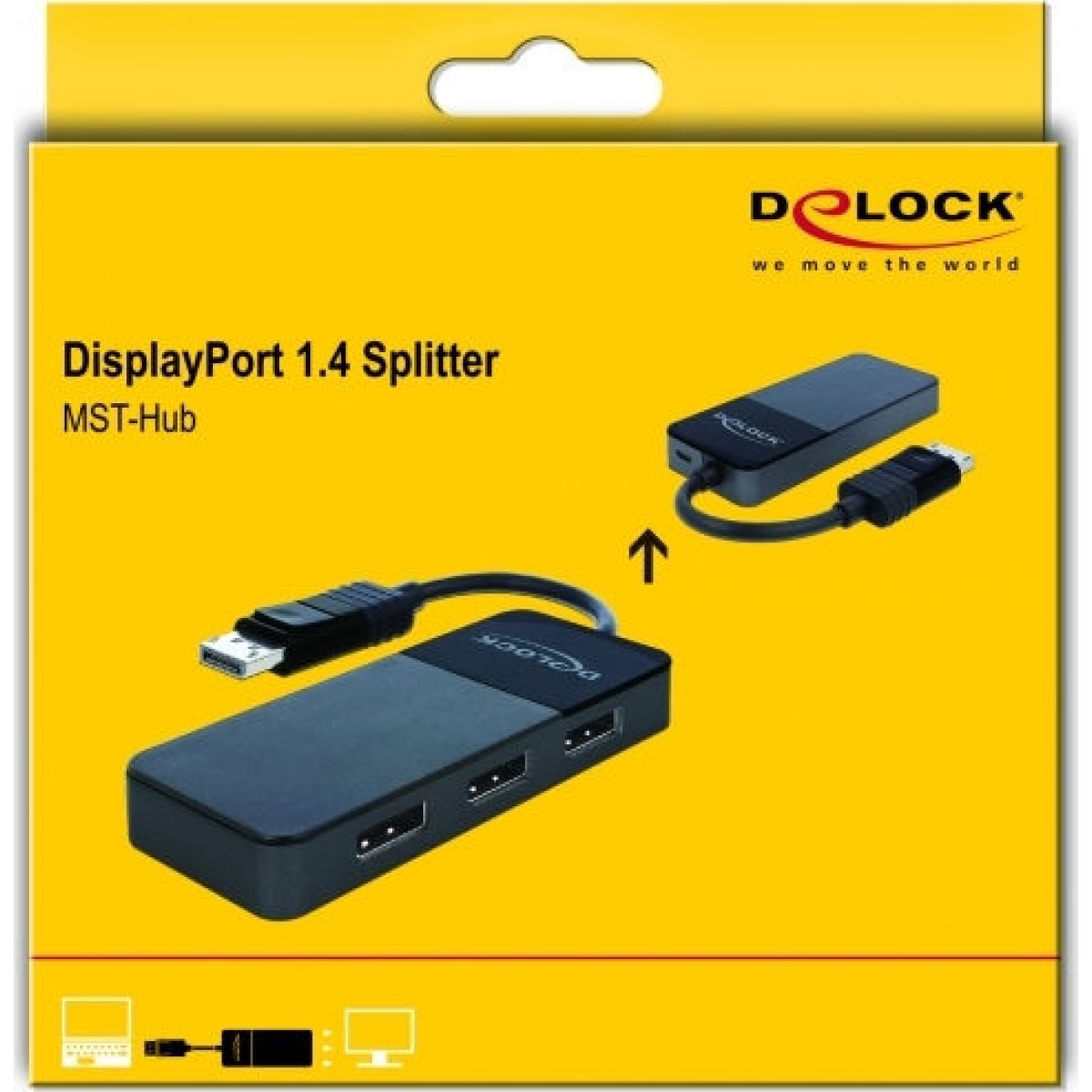 DeLock video splitter Μετατροπέας DisplayPort male σε DisplayPort female