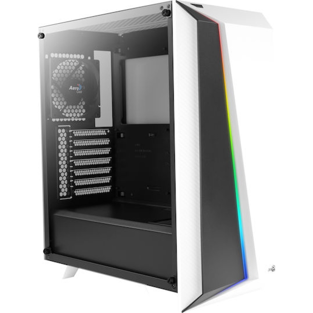 Aerocool Cylon Pro Tempered Glass Gaming Midi Tower Κουτί Υπολογιστή με Πλαϊνό Παράθυρο και RGB Φωτισμό Λευκό