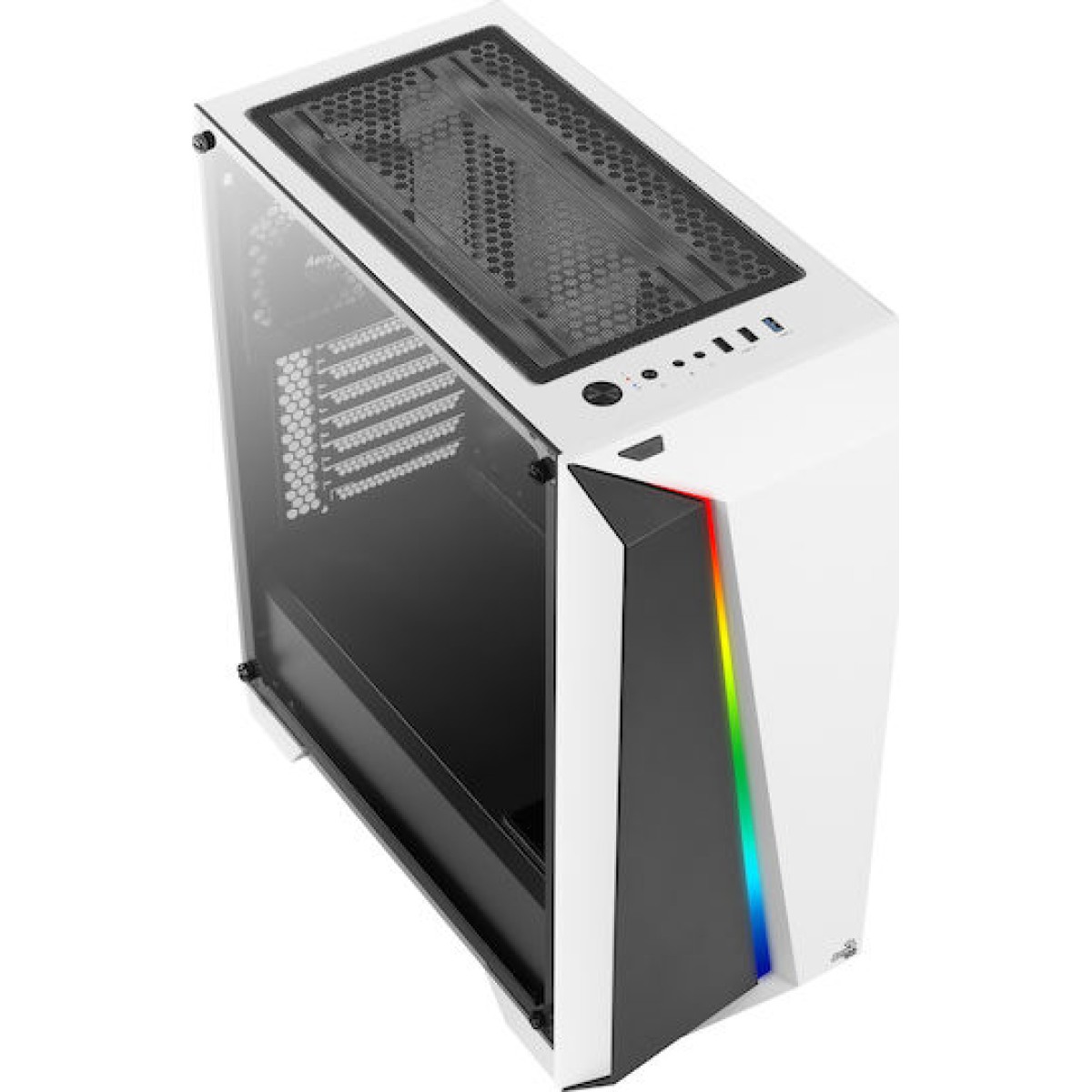Aerocool Cylon Pro Tempered Glass Gaming Midi Tower Κουτί Υπολογιστή με Πλαϊνό Παράθυρο και RGB Φωτισμό Λευκό