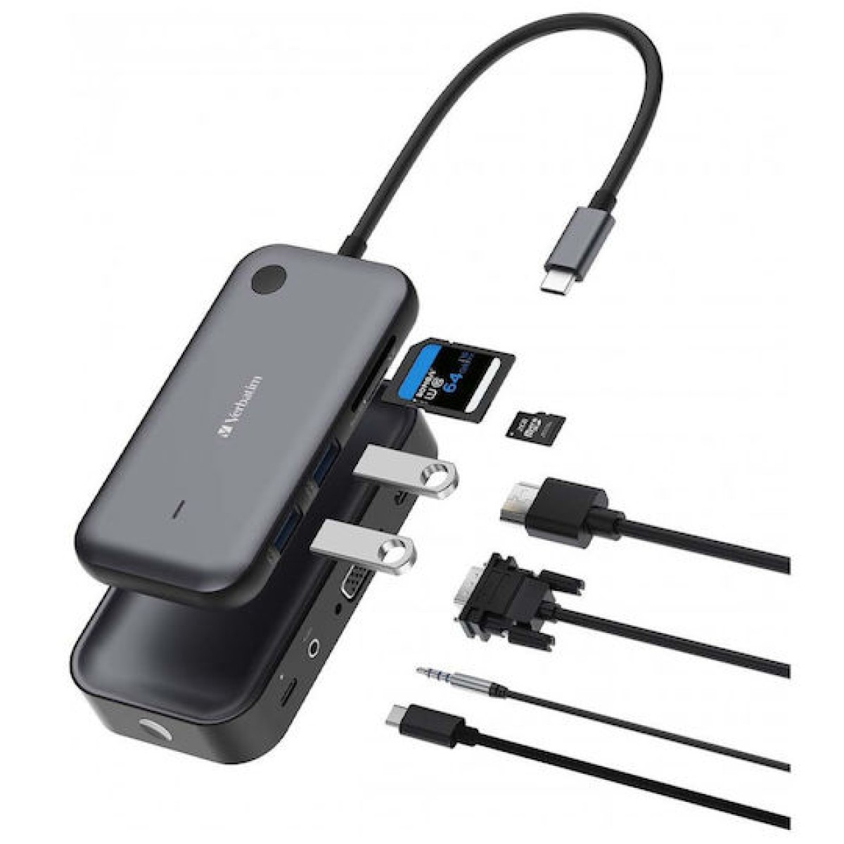 Verbatim Share My Screen 1080p USB-C Docking Station με HDMI PD Μαύρο