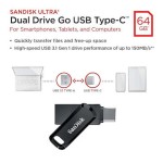 Sandisk Ultra Dual Drive Go 64GB USB 3.2 Stick με σύνδεση USB-A & USB-C Μαύρο
