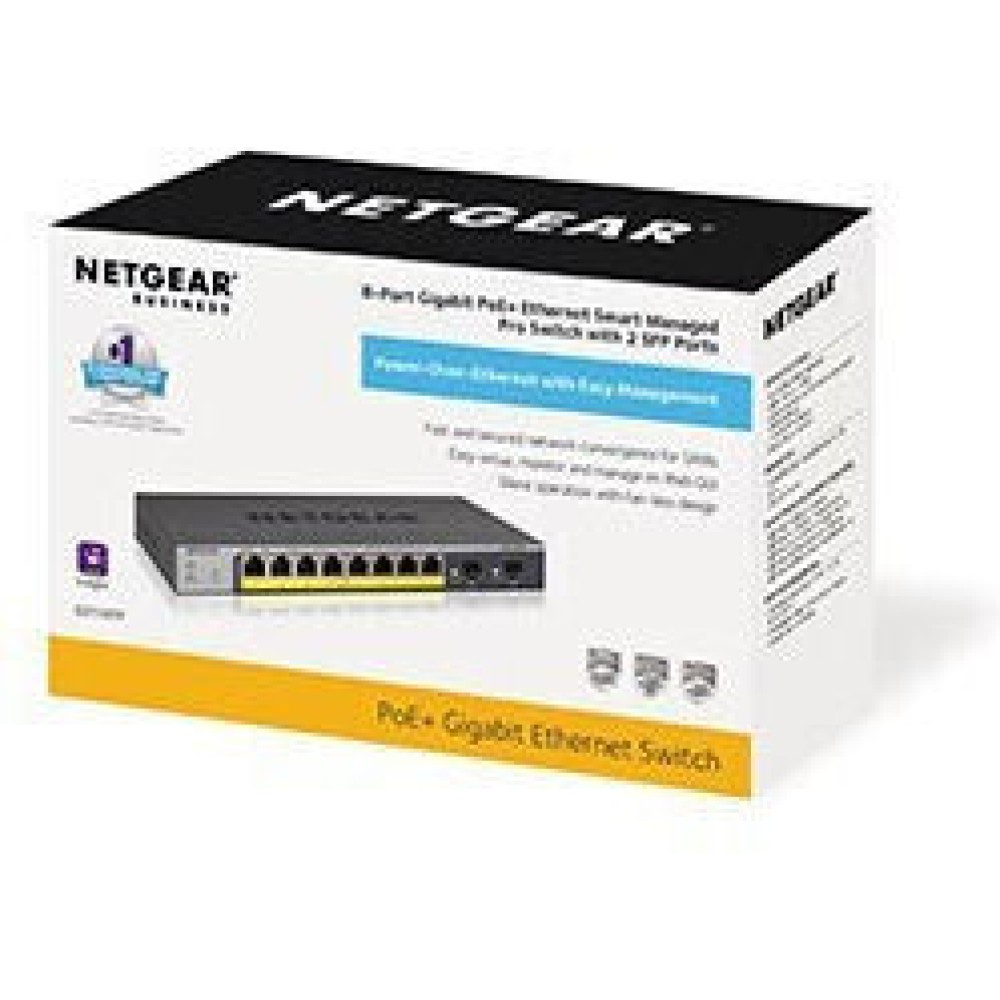 NetGear GS110TP v1 Managed L2 PoE Switch με 8 Θύρες Gigabit (1Gbps) Ethernet και 10 SFP Θύρες