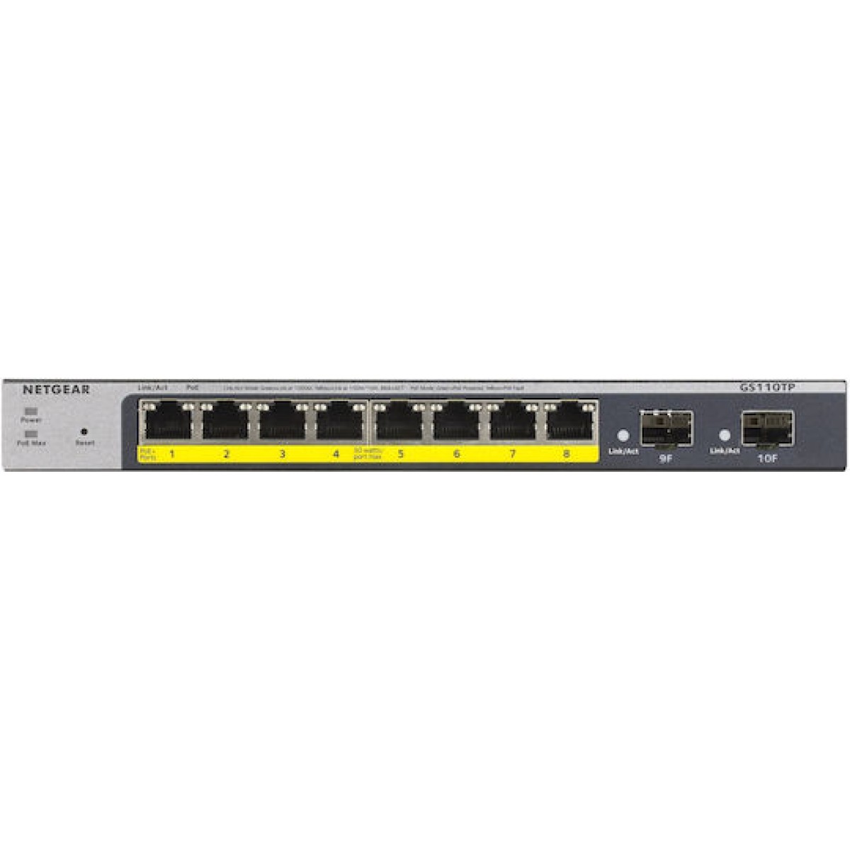 NetGear GS110TP v1 Managed L2 PoE Switch με 8 Θύρες Gigabit (1Gbps) Ethernet και 10 SFP Θύρες