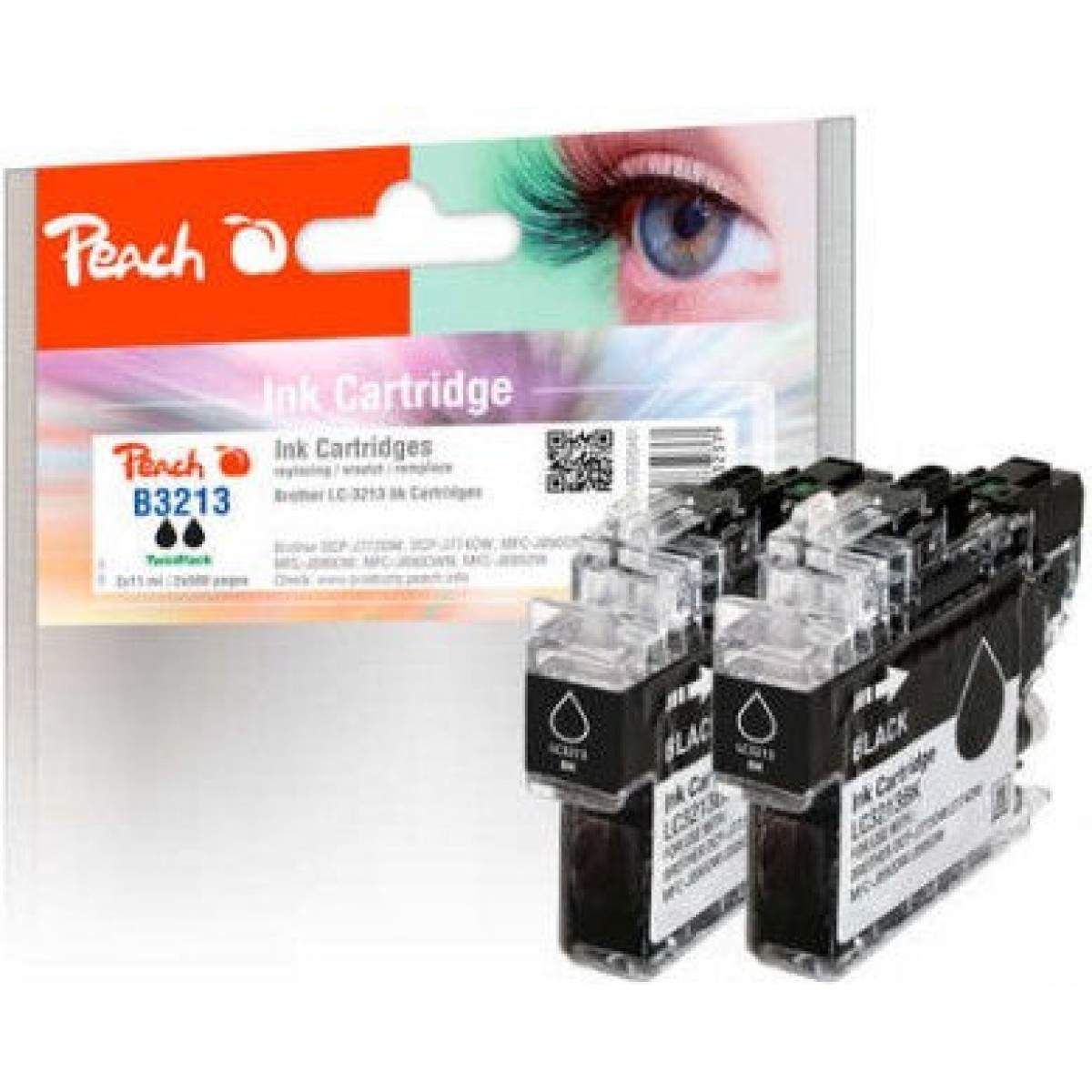 Peach Συμβατό Μελάνι Εκτυπωτή InkJet 320481 Μαύρο