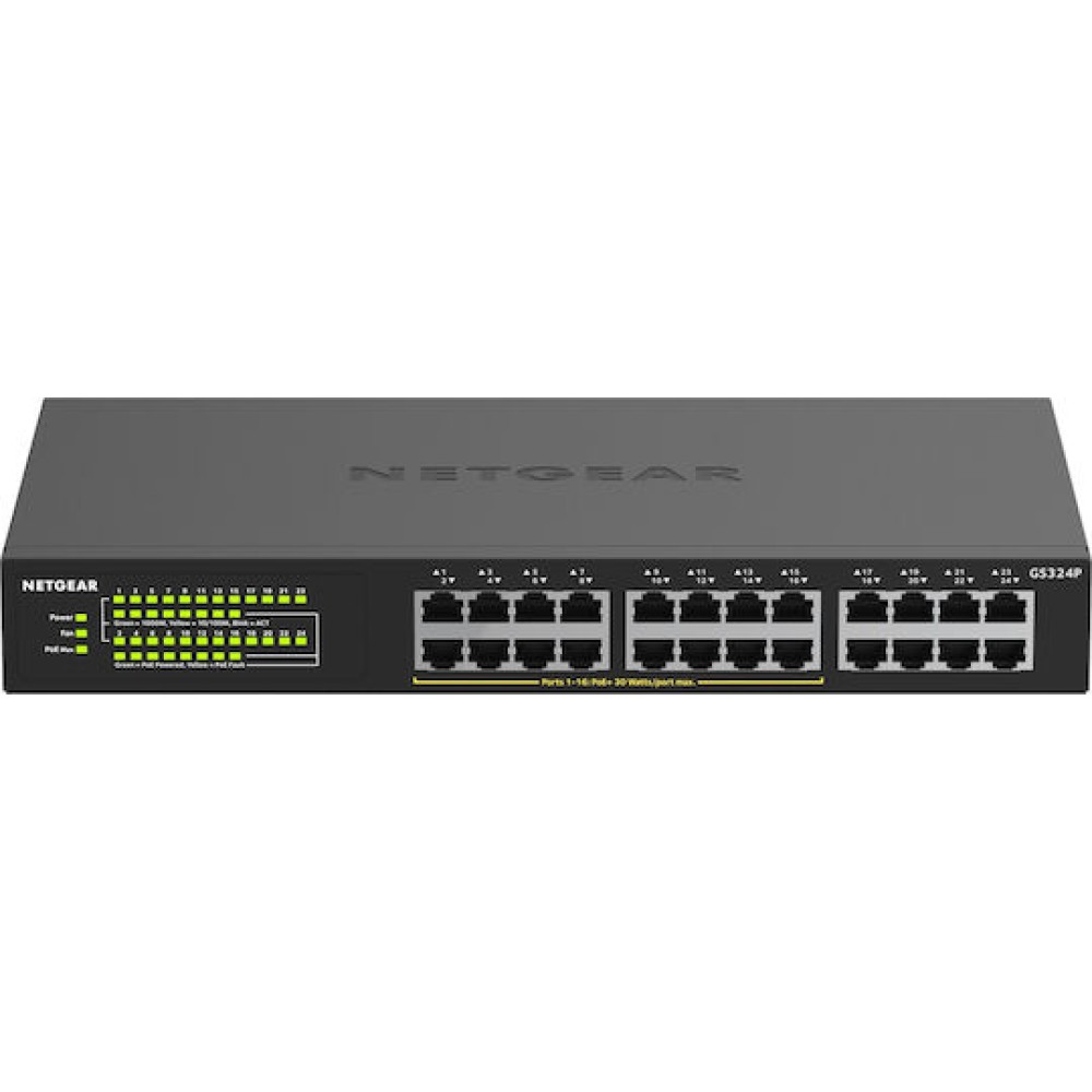 NetGear GS324P Unmanaged L2 PoE+ Switch με 24 Θύρες Gigabit (1Gbps) Ethernet