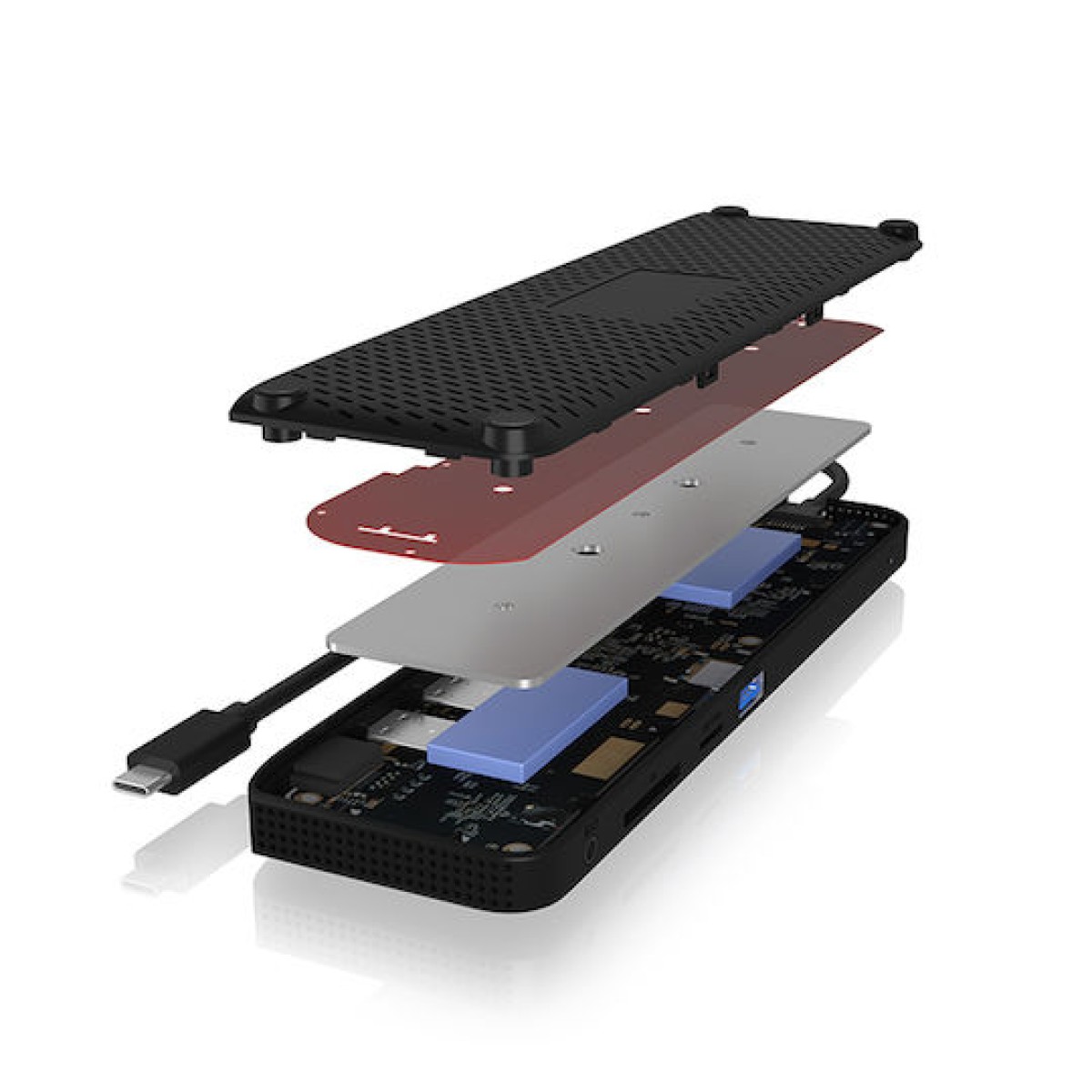 Icy Box USB-C Docking Station με HDMI/DisplayPort 4K PD Ethernet και σύνδεση 3 Οθονών Μαύρο (IB-DK2116-C)