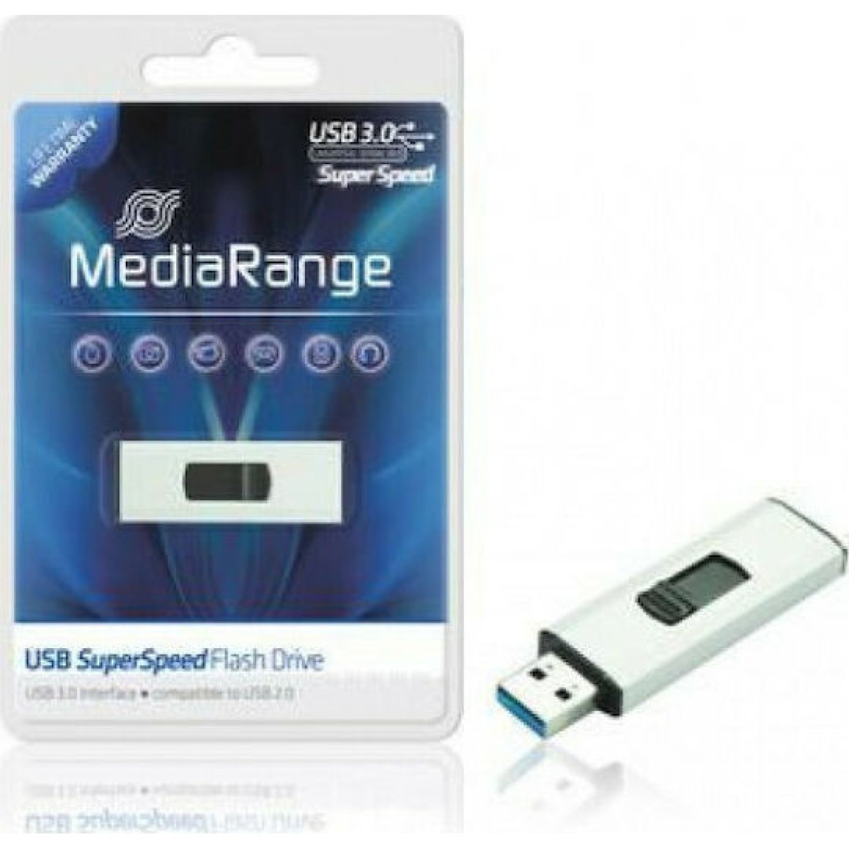MediaRange 64GB USB 3.0 Stick Λευκό