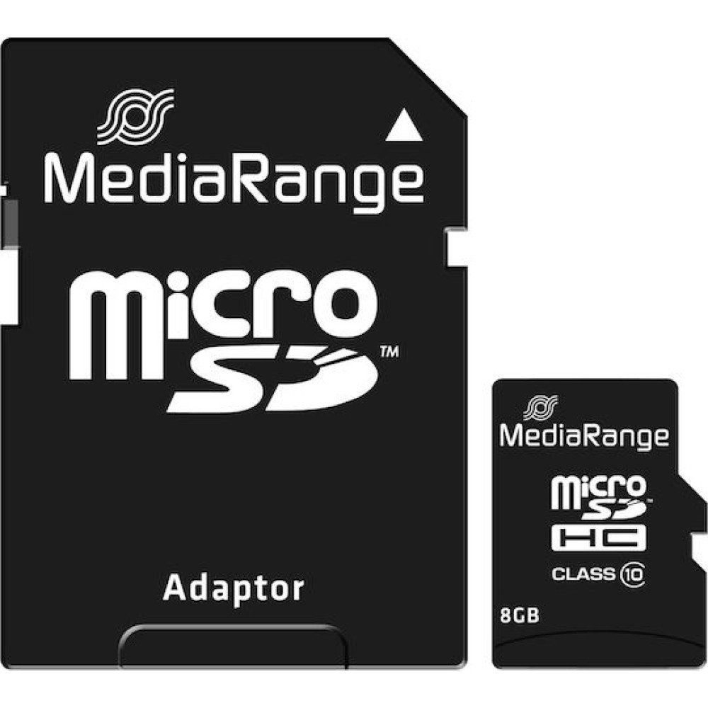 MediaRange microSDHC 8GB Class 10 High Speed με αντάπτορα