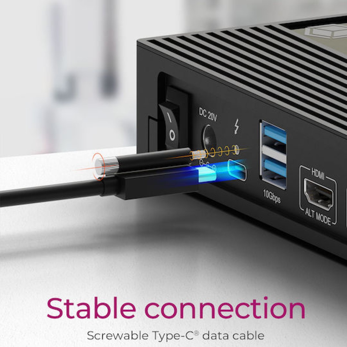 Icy Box USB-C Docking Station με HDMI/DisplayPort 4K PD Ethernet Μαύρο (IB-DK2246AC)