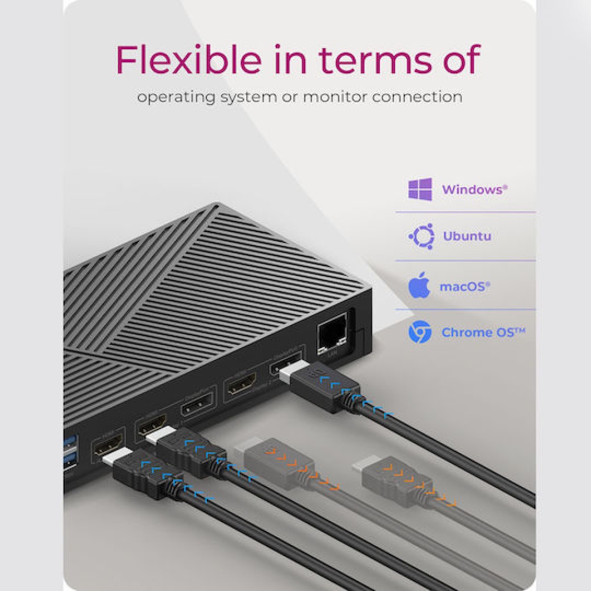 Icy Box USB-C Docking Station με HDMI/DisplayPort 4K PD Ethernet Μαύρο (IB-DK2246AC)