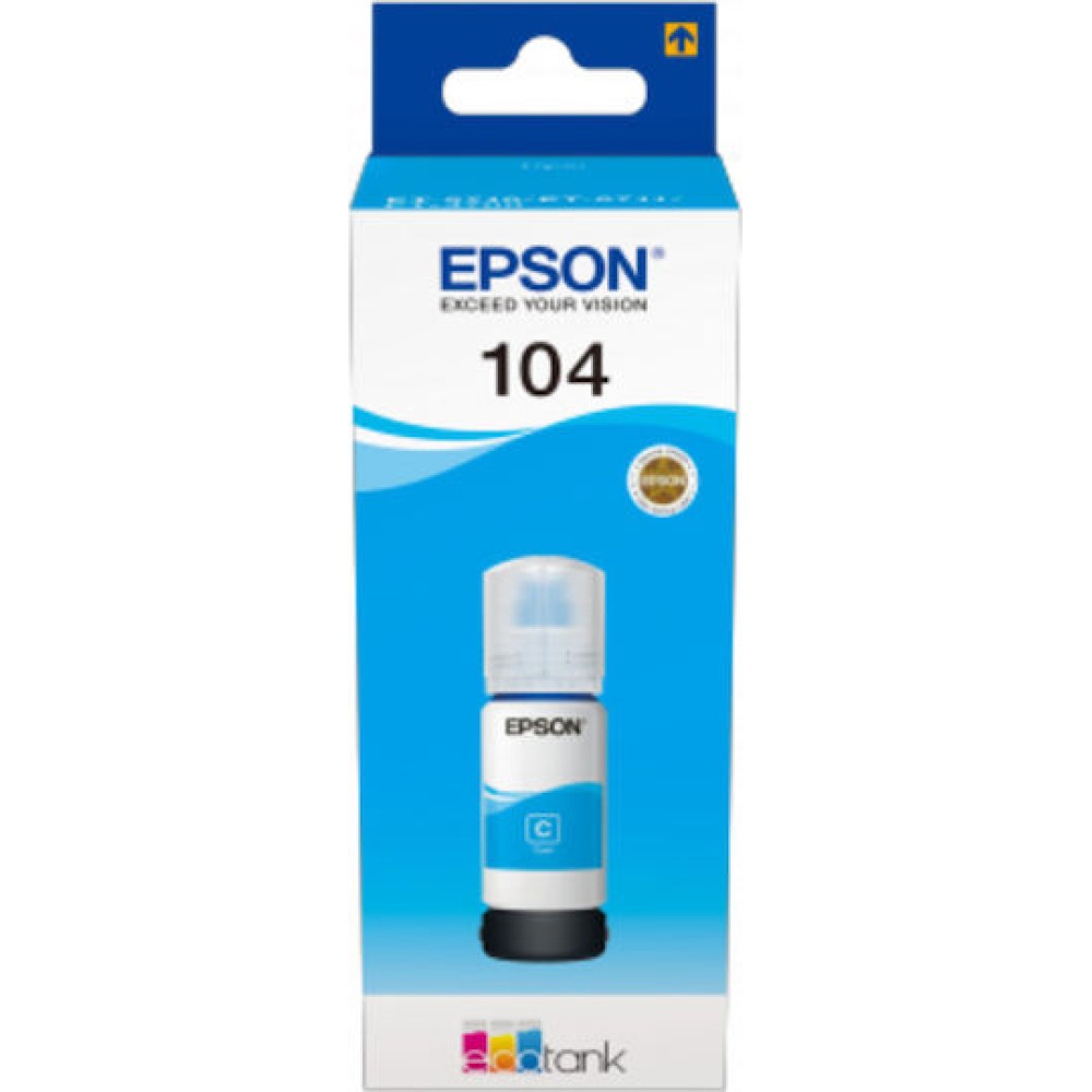Epson 104 Γνήσιο Μελάνι Εκτυπωτή InkJet Κυανό (C13T00P240)