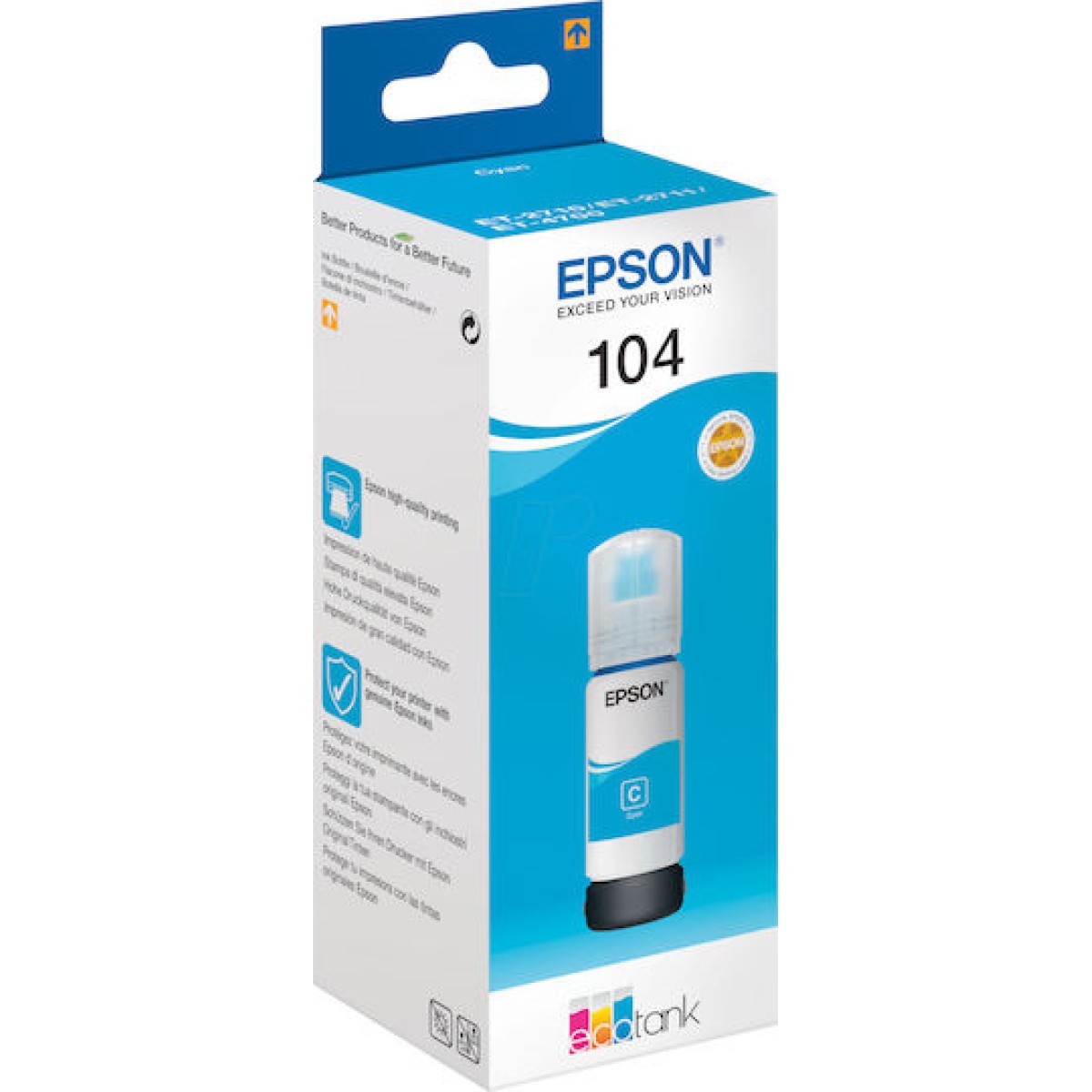 Epson 104 Γνήσιο Μελάνι Εκτυπωτή InkJet Κυανό (C13T00P240)