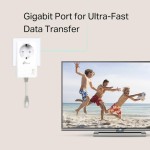 TP-LINK TL-PA7017P KIT v4 Powerline Διπλό για Ενσύρματη Σύνδεση με Passthrough Πρίζα και Θύρα Gigabit Ethernet