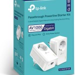 TP-LINK TL-PA7017P KIT v4 Powerline Διπλό για Ενσύρματη Σύνδεση με Passthrough Πρίζα και Θύρα Gigabit Ethernet