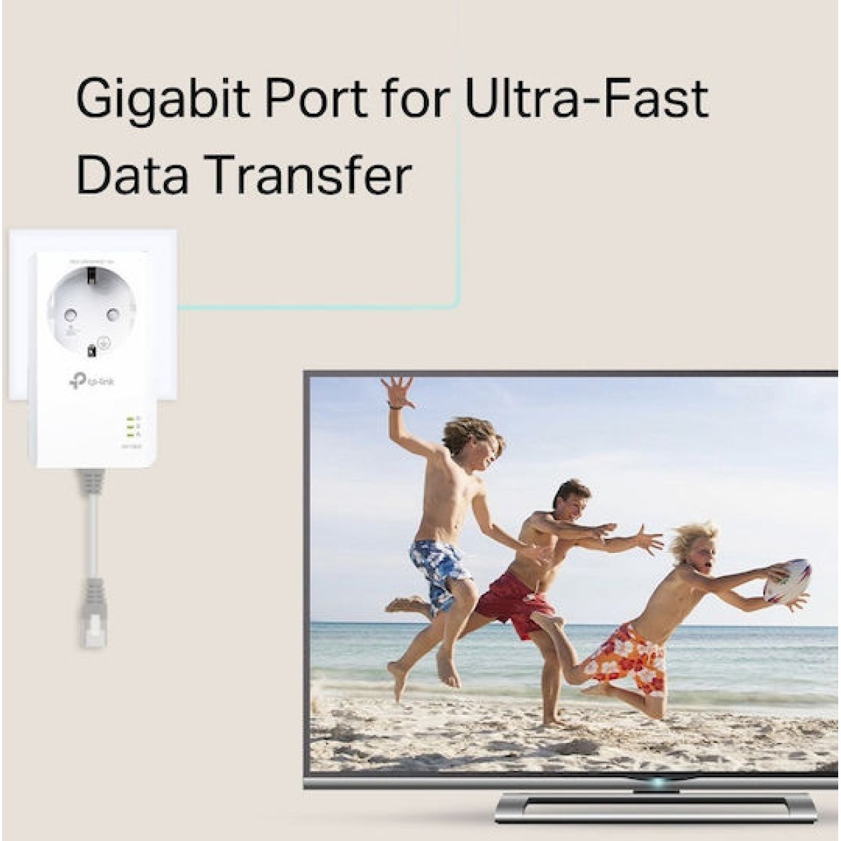 TP-LINK TL-PA7017P KIT v4 Powerline Διπλό για Ενσύρματη Σύνδεση με Passthrough Πρίζα και Θύρα Gigabit Ethernet