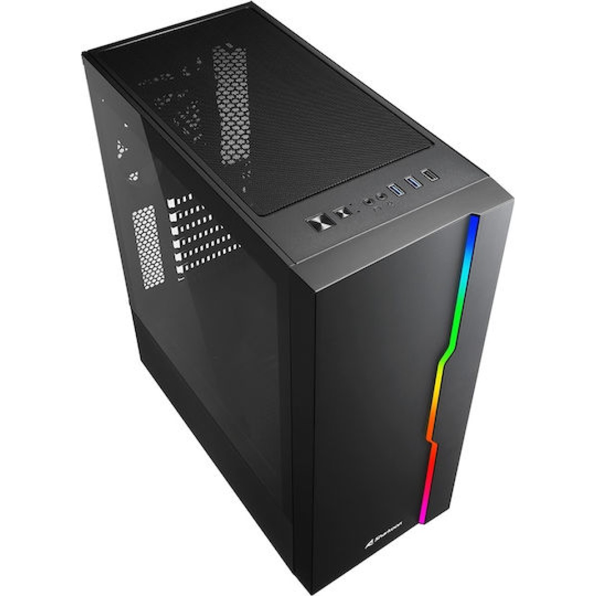 Sharkoon RGB Slider Midi Tower Κουτί Υπολογιστή με Πλαϊνό Παράθυρο Μαύρο