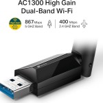 TP-LINK Archer T3U Plus v1 Ασύρματος USB Αντάπτορας Δικτύου 1300Mbps