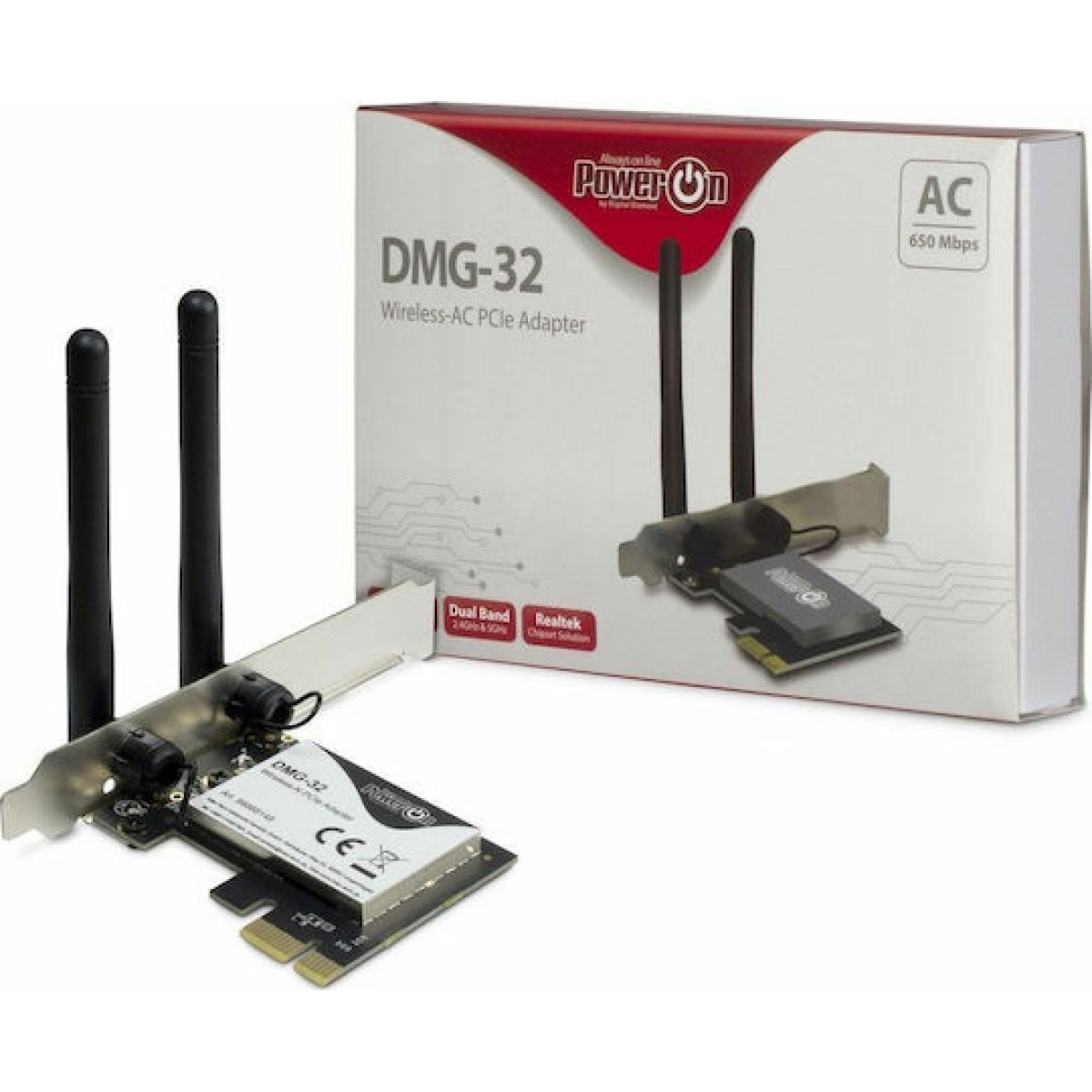 Inter-Tech DMG-32 Ασύρματη Κάρτα Δικτύου Wi‑Fi 5 (650Mbps) PCI-e