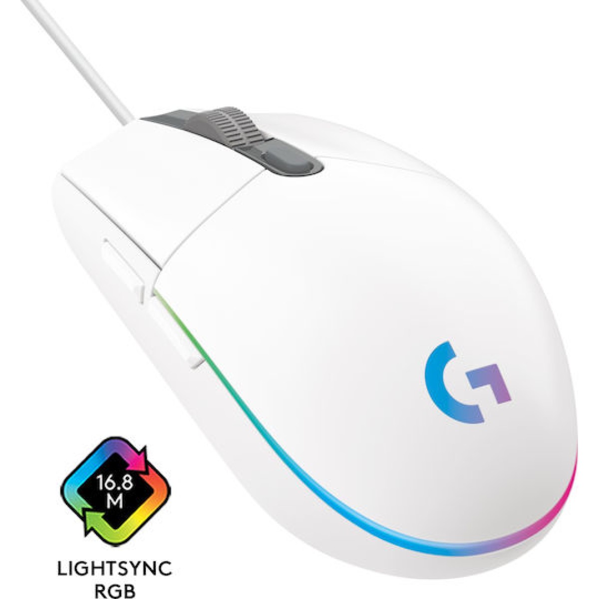Logitech G203 Lightsync RGB Gaming Ποντίκι 8000 DPI Λευκό