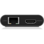 Icy Box USB-C Docking Station με HDMI/DisplayPort 4K PD Ethernet και σύνδεση 3 Οθονών Γκρι (IB-DK4050-CPD)