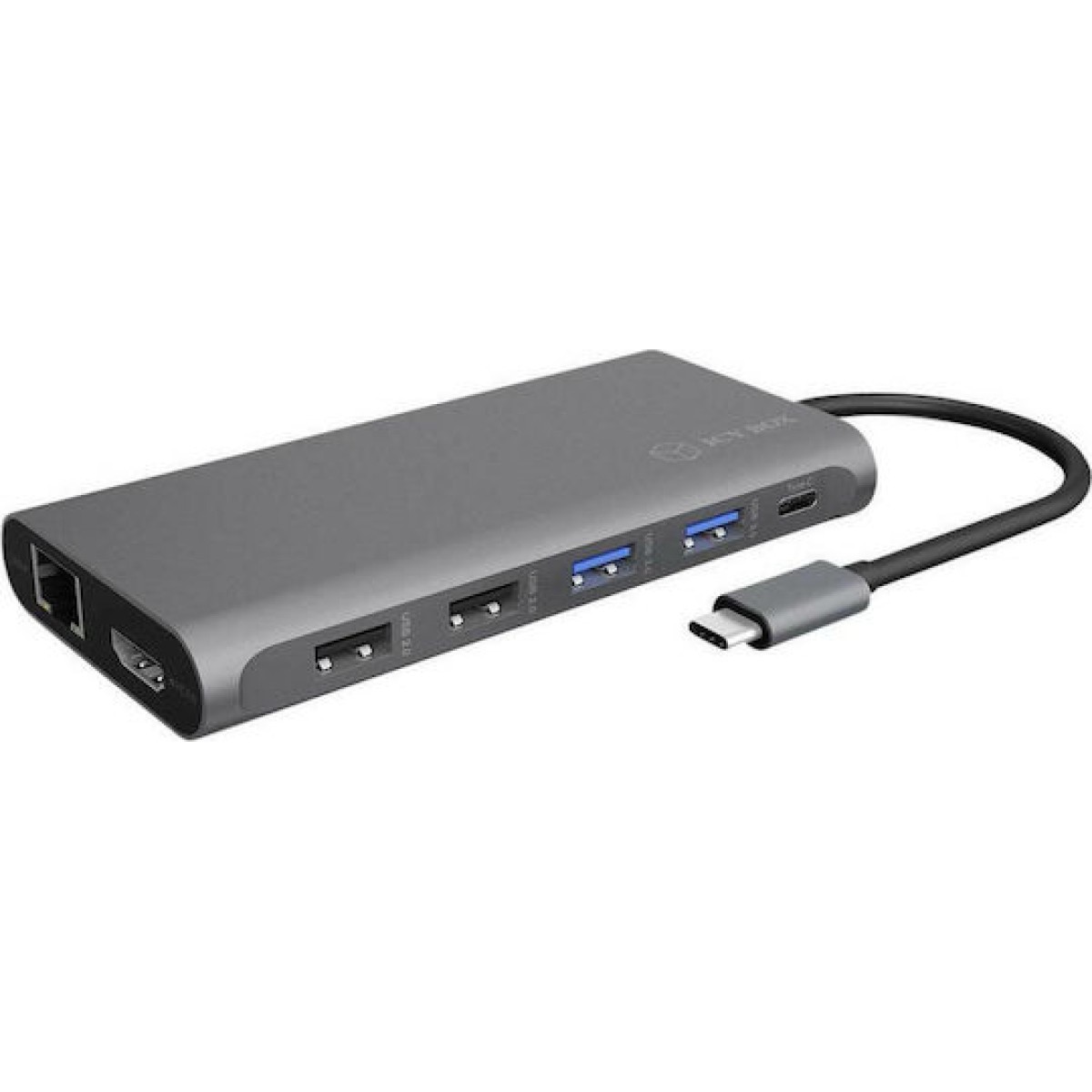 Icy Box USB-C Docking Station με HDMI/DisplayPort 4K PD Ethernet και σύνδεση 3 Οθονών Γκρι (IB-DK4050-CPD)